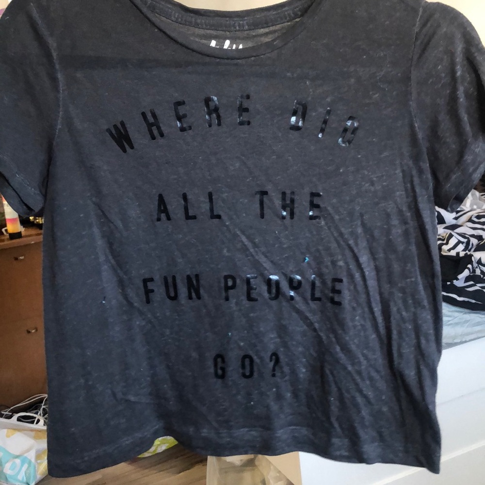 worded crop t shirt